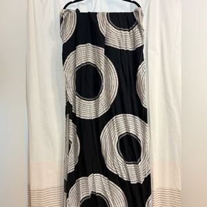 MANAOLA PAREO / PAREAU / SCARF BLACK WHITE